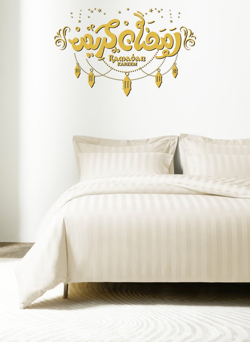 Master Home Textile Cotton Hotel Duvet Cover Sets, Fits 120 cm x 200 cm Size Bed, 4 Pcs Single Size, Hotel Stripe Pattern - Image 1